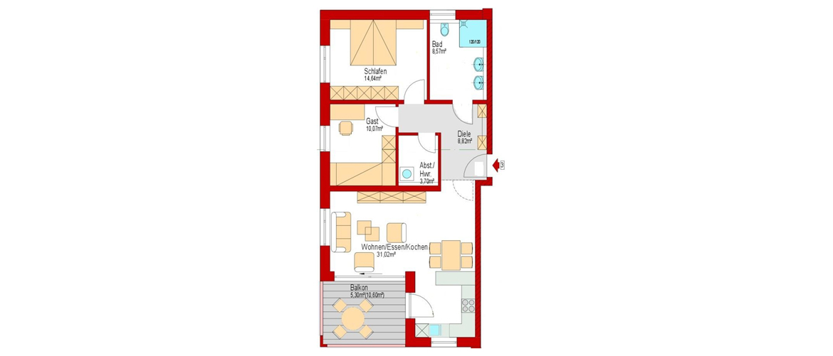 Morsbach: Neu, barrierefrei und sofort beziehbar, Wohnung EG, 82 m² = 348.500 €